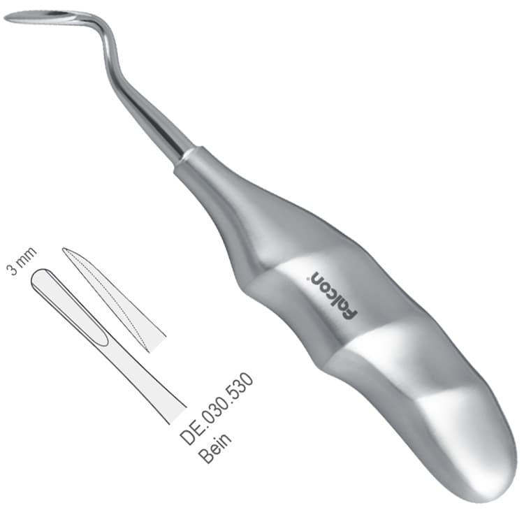 Elevator Bein Anatomical handle straight 3mm – oficiali Falcon Medical produkto nuotrauka
