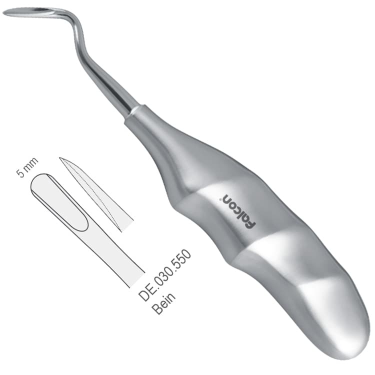 Elevator Bein Anatomical handle straight 5mm – oficiali Falcon Medical produkto nuotrauka