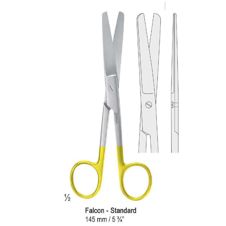 Falcon-Cut scissors Falcon-Standard blunt/blunt straight 145mm – oficiali Falcon Medical produkto nuotrauka