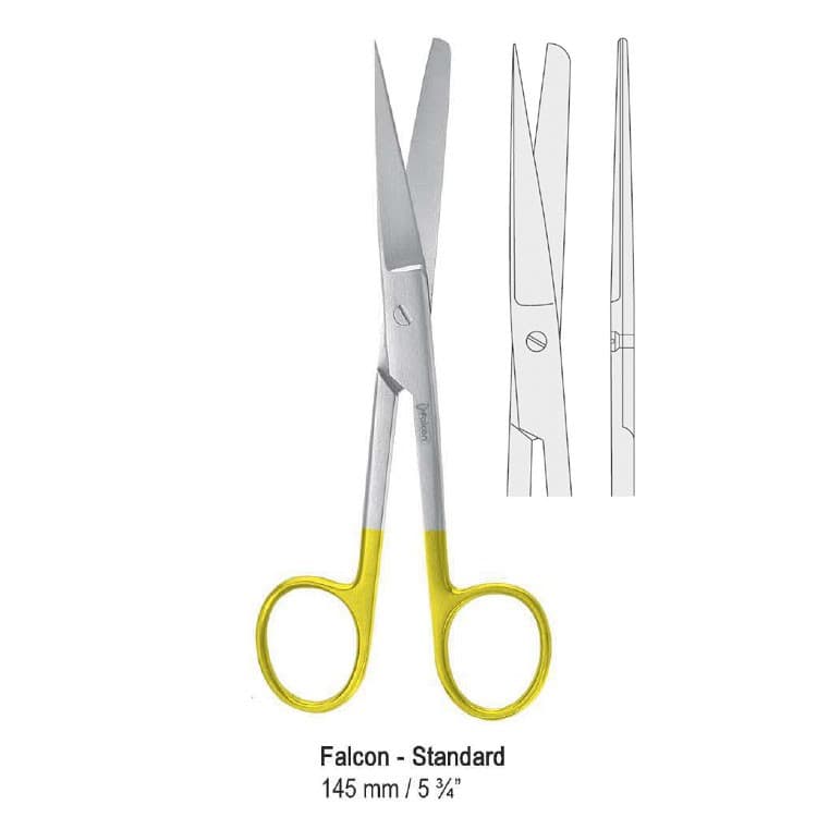 Falcon-Cut scissors Falcon-Standard bl/sh straight 145mm – oficiali Falcon Medical produkto nuotrauka