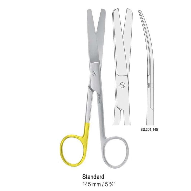 Super-Cut scissors Standard blunt/blunt curved 145mm – oficiali Falcon Medical produkto nuotrauka