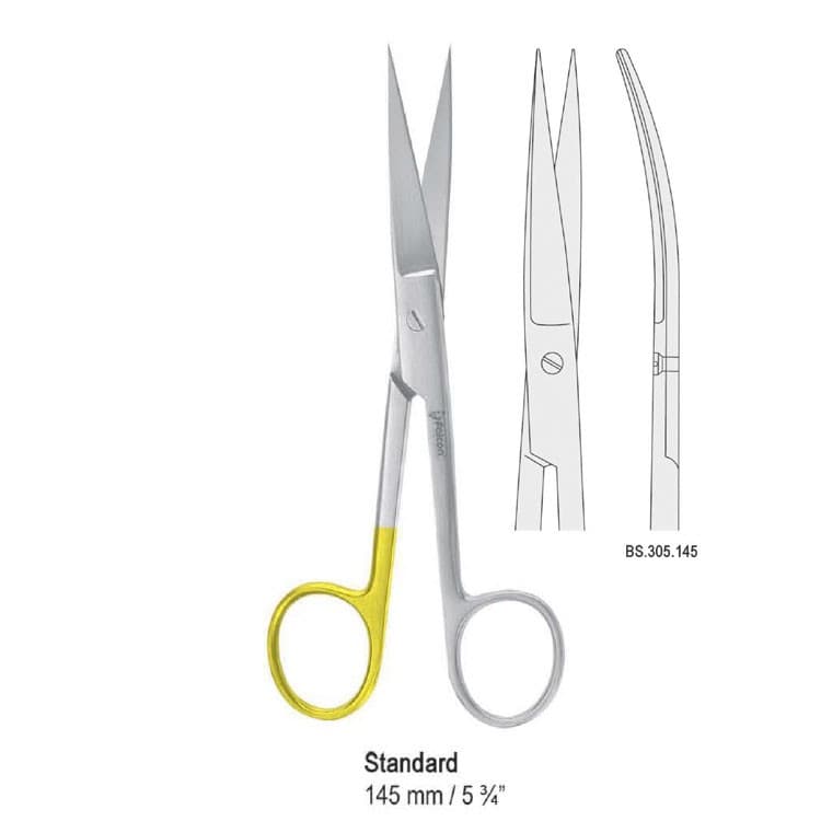 Super-Cut scissors Standard shl/sh curved 145mm – oficiali Falcon Medical produkto nuotrauka