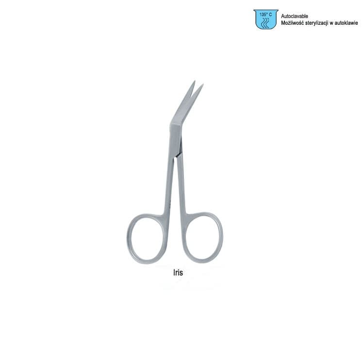 Scissors Iris angled 90mm – oficiali Falcon Medical produkto nuotrauka