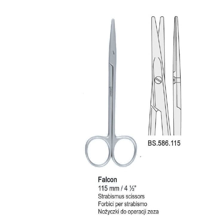 Scissors strabismus Falcon straight 115mm – oficiali Falcon Medical produkto nuotrauka
