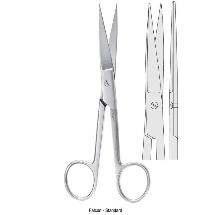 Scissors Falcon-Standard sharp/sharp straight 155mm – oficiali Falcon Medical produkto nuotrauka
