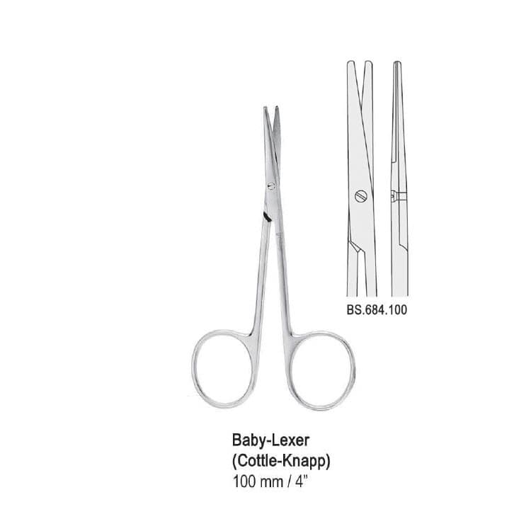 Scissors Baby-Lexer(Cottle-Knapp) straight 100mm – oficiali Falcon Medical produkto nuotrauka