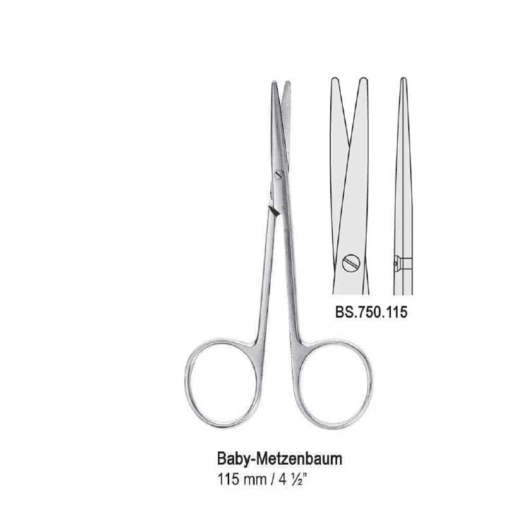 Scissors Baby-Metzenbaum straight 115mm – oficiali Falcon Medical produkto nuotrauka