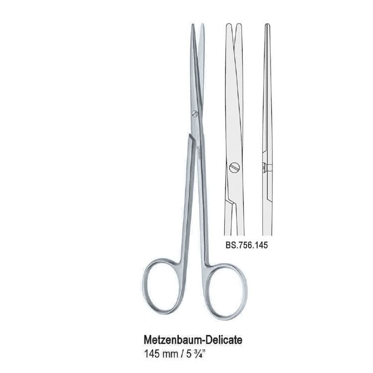 Scissors Metzenbaum Fino straight 145mm delicate – oficiali Falcon Medical produkto nuotrauka