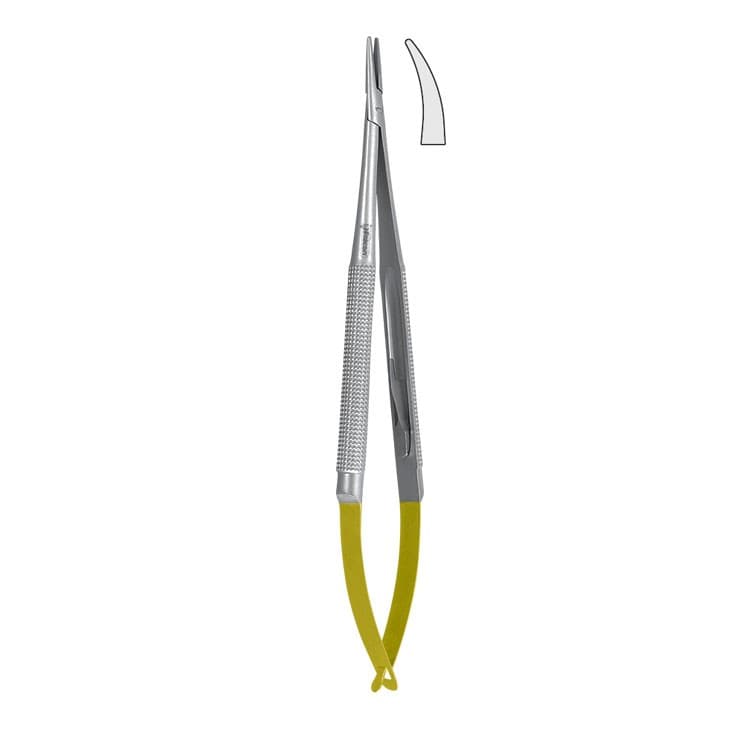 Falcon-Grip Micro needle holder curved 150mm TC smooth – oficiali Falcon Medical produkto nuotrauka