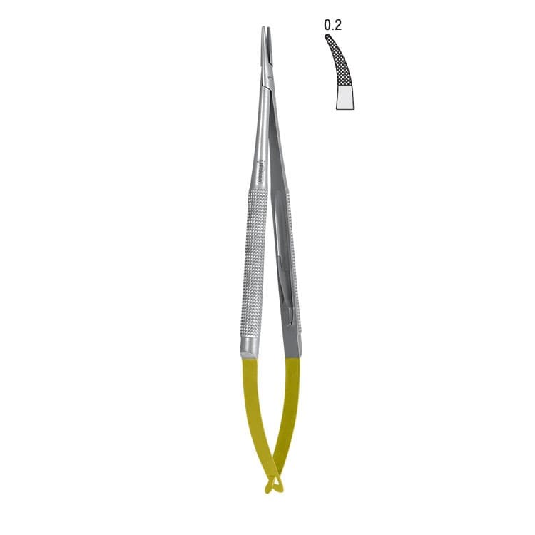 Falcon-Grip Micro needle holder curved 180mm TC – oficiali Falcon Medical produkto nuotrauka