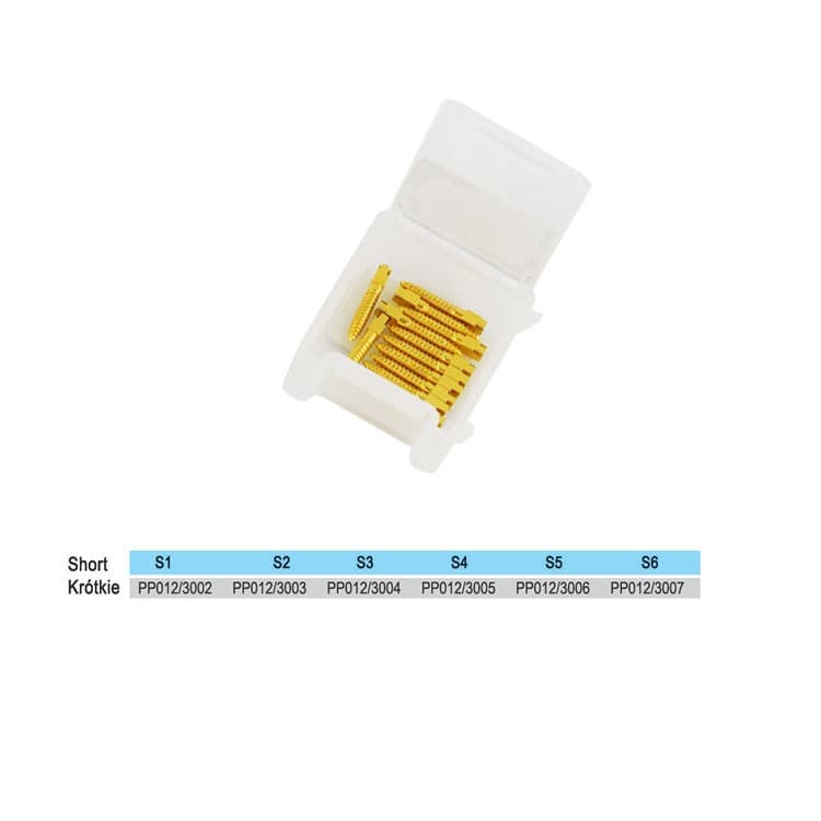 Gold screw posts short (Pack of 12 pieces) – oficiali Falcon Medical produkto nuotrauka