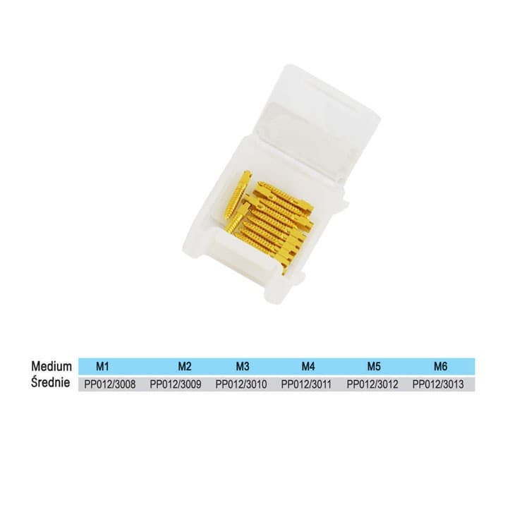 Gold screw posts medium (Pack of 12 pieces) – oficiali Falcon Medical produkto nuotrauka