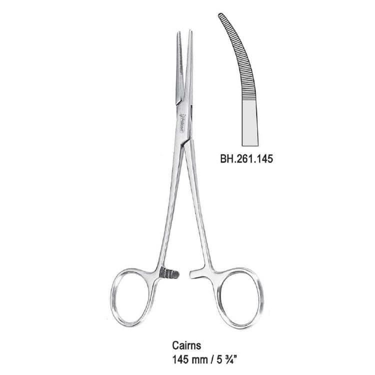 Forceps artery Cairns curved 145mm – oficiali Falcon Medical produkto nuotrauka