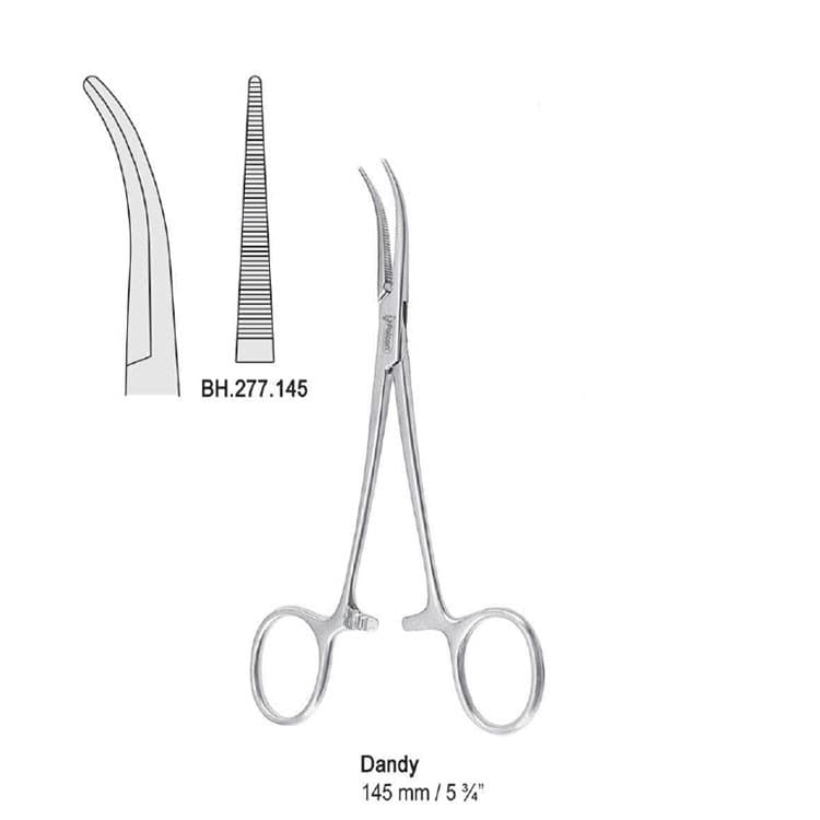 Forceps artery Dandy side curved 145mm – oficiali Falcon Medical produkto nuotrauka
