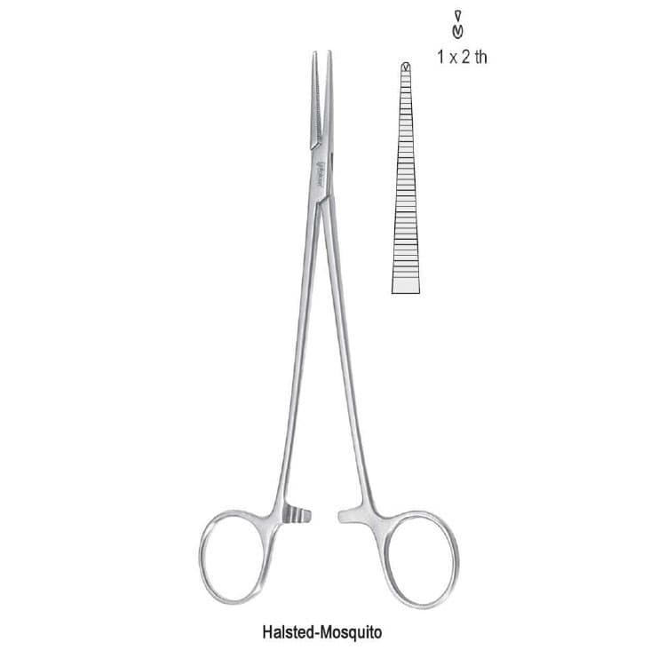 Forceps artery Halsted Mosquito 1x2th straight 210mm – oficiali Falcon Medical produkto nuotrauka