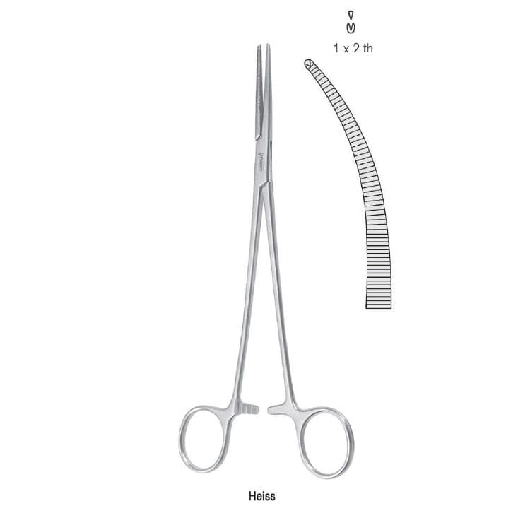 Forceps artery Heiss 1x2th less curved 205mm – oficiali Falcon Medical produkto nuotrauka
