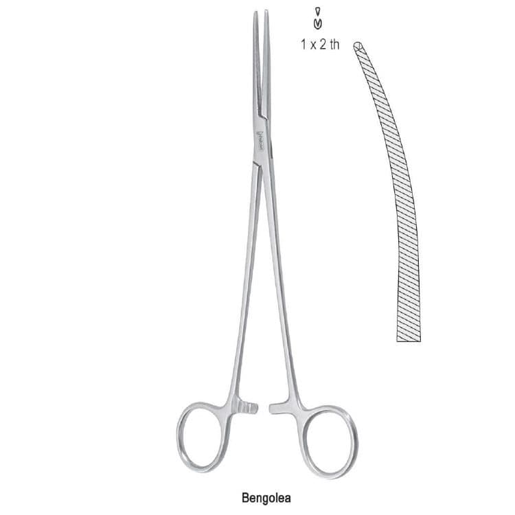 Forceps artery Bengolea 1x2th curved 260mm – oficiali Falcon Medical produkto nuotrauka
