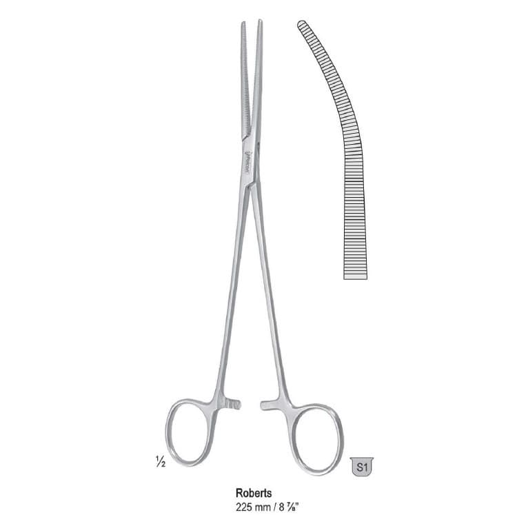 Forceps artery Roberts curved 225mm – oficiali Falcon Medical produkto nuotrauka