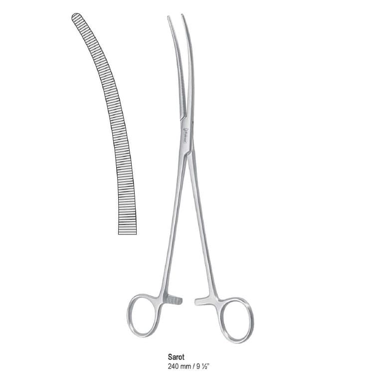 Forceps artery Sarot curved 240mm – oficiali Falcon Medical produkto nuotrauka