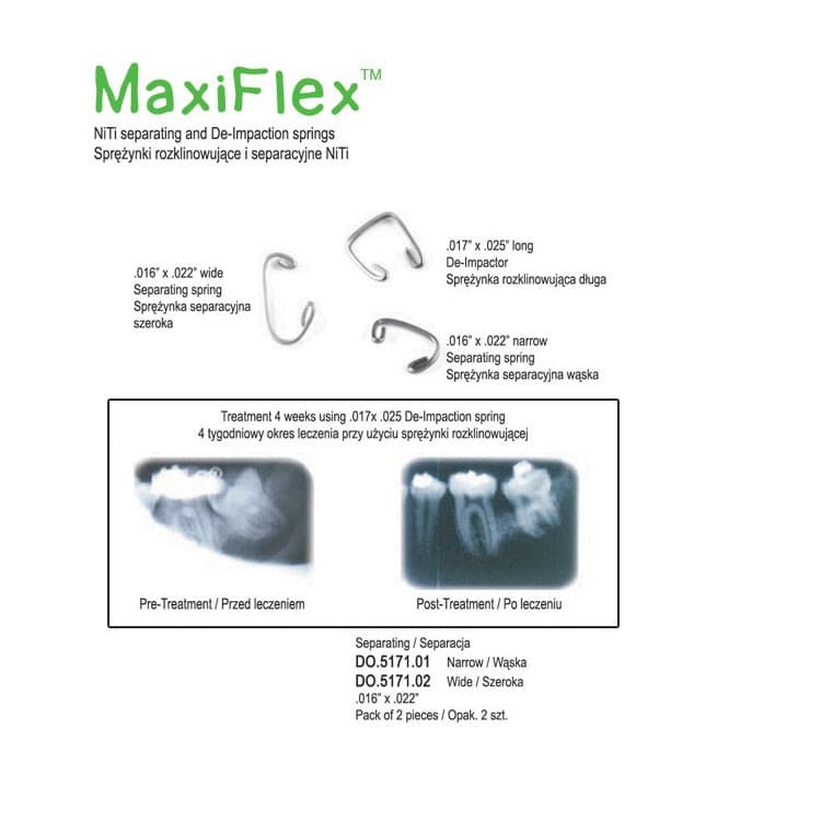 NiTi Separators spring molar, wide (Pack of 2 pieces) – oficiali Falcon Medical produkto nuotrauka