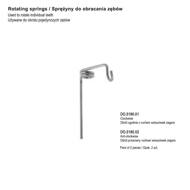 SS Rotating springs clockwise (Pack of 2 pieces) – oficiali Falcon Medical produkto nuotrauka