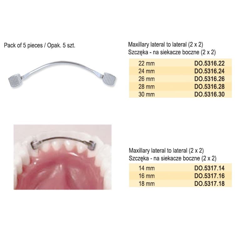 Lingual retainer mandibular 3 x 3 no. 24 (Pack of 5 pieces) – oficiali Falcon Medical produkto nuotrauka