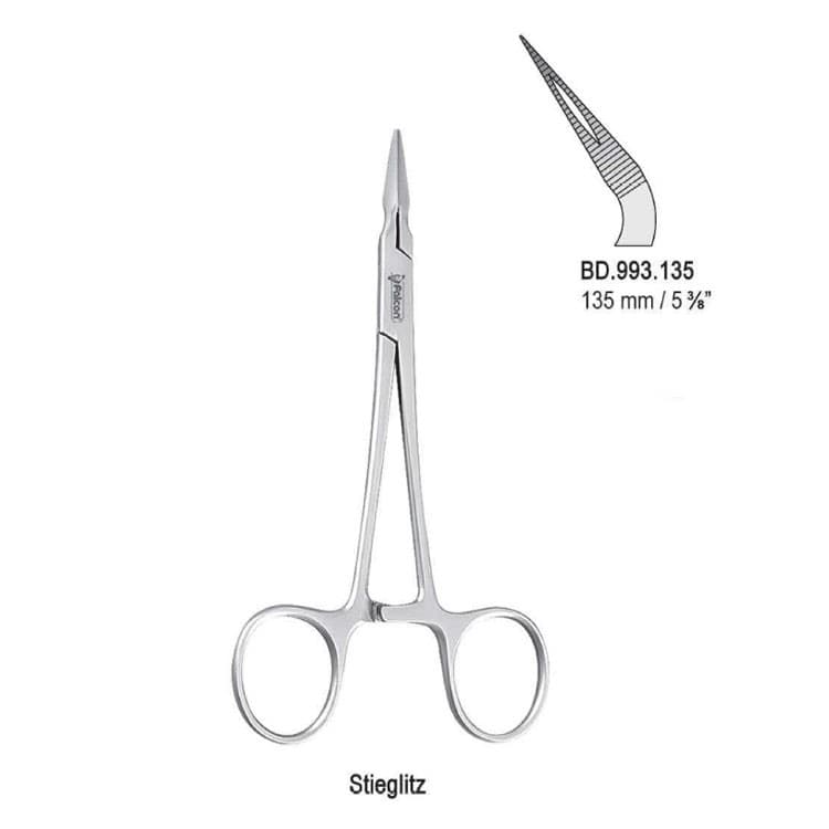 Forceps splinter Stieglitz curved 135mm – oficiali Falcon Medical produkto nuotrauka