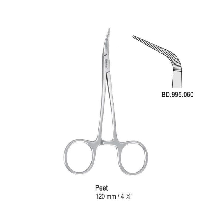Forceps splinter Peet deep curved 120mm – oficiali Falcon Medical produkto nuotrauka
