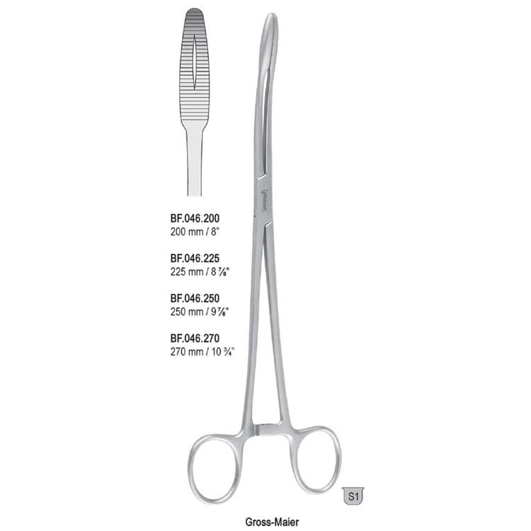 Forceps dressing Gross-Maier with ratchet straight 200mm – oficiali Falcon Medical produkto nuotrauka