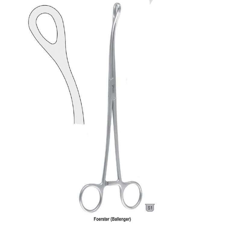 Forceps sponge Foerster (Ballenger) smooth curved 180mm – oficiali Falcon Medical produkto nuotrauka