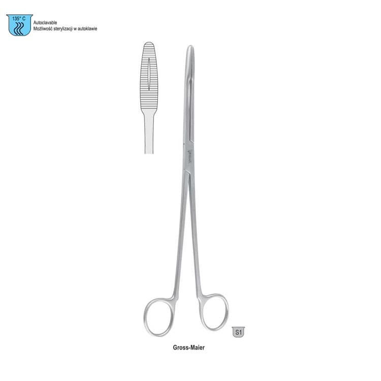 Forceps dressing Gross-Maier without ratchet straight 200mm – oficiali Falcon Medical produkto nuotrauka