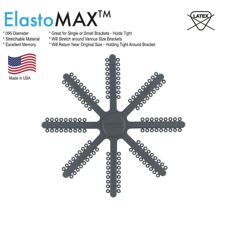 ElastoMax Mini ligatures, latex free, gray (7 sticks, 1008 ligatures) – oficiali Falcon Medical produkto nuotrauka