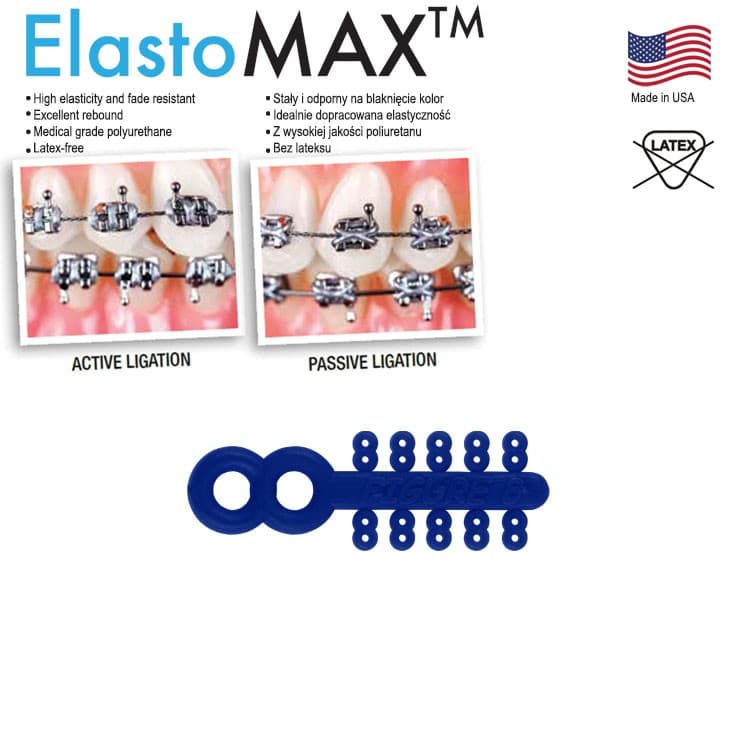 Figure 8 ligatures ties, latex free, blue (200 ligatures) – oficiali Falcon Medical produkto nuotrauka
