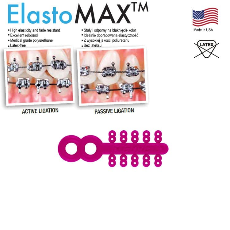 Figure 8 ligatures ties, latex free, neon pink (200 ligatures) – oficiali Falcon Medical produkto nuotrauka