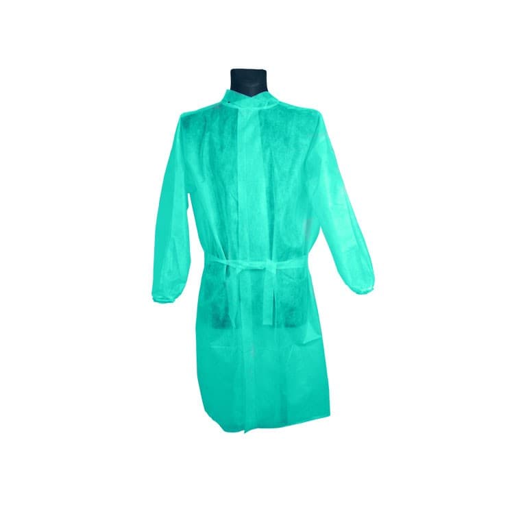 Disposable surgical gown 30 gr, universal size, green, Non Sterile – oficiali Falcon Medical produkto nuotrauka