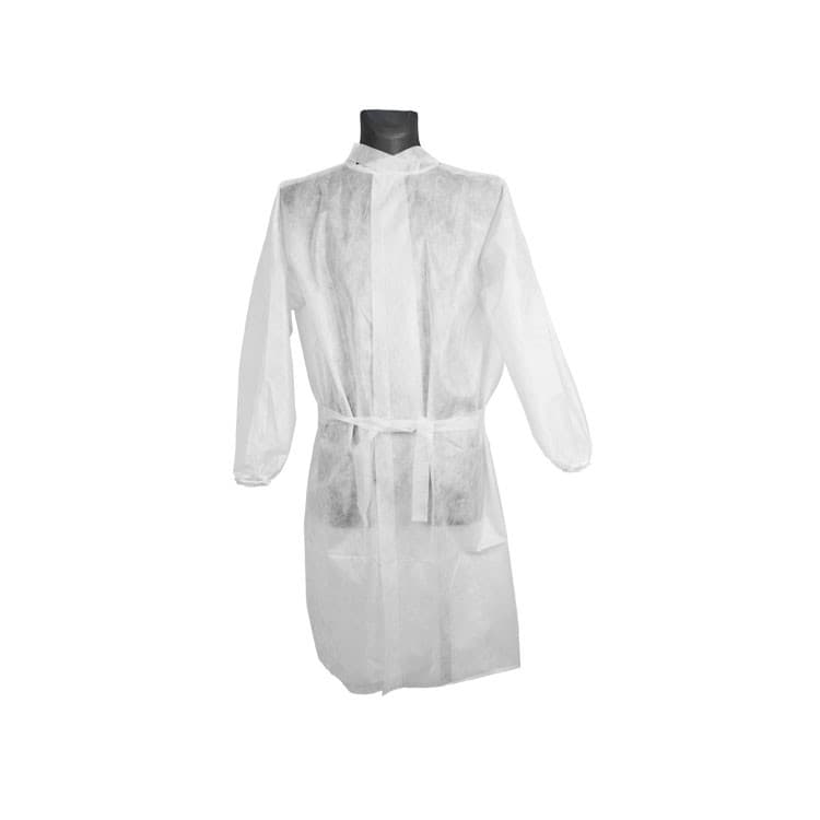 Disposable surgical gown 30 gr, universal size, white, Non Sterile – oficiali Falcon Medical produkto nuotrauka
