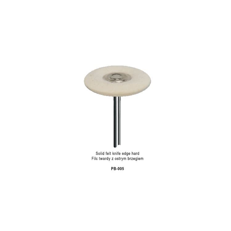 Mounted wheel polisher Ø 21mm solid felt knife edget HP – oficiali Falcon Medical produkto nuotrauka