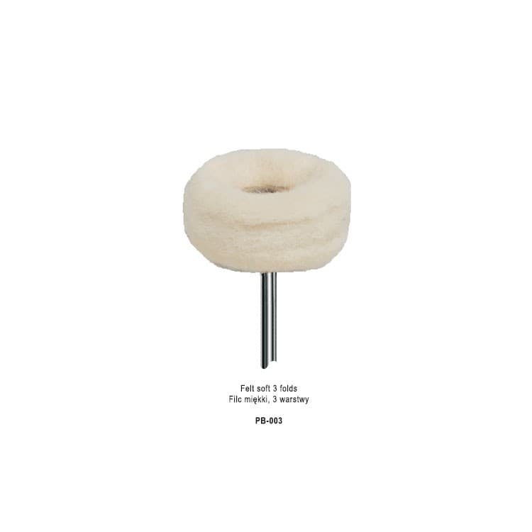 Mounted wheel polisher Ø 21mm soft felt 3 folds HP – oficiali Falcon Medical produkto nuotrauka