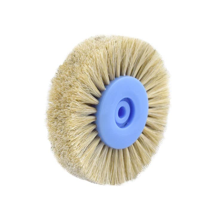 Lathe brush grey/white horse hair, medium soft, straight 4 rows Ø40mm x 80mm – oficiali Falcon Medical produkto nuotrauka