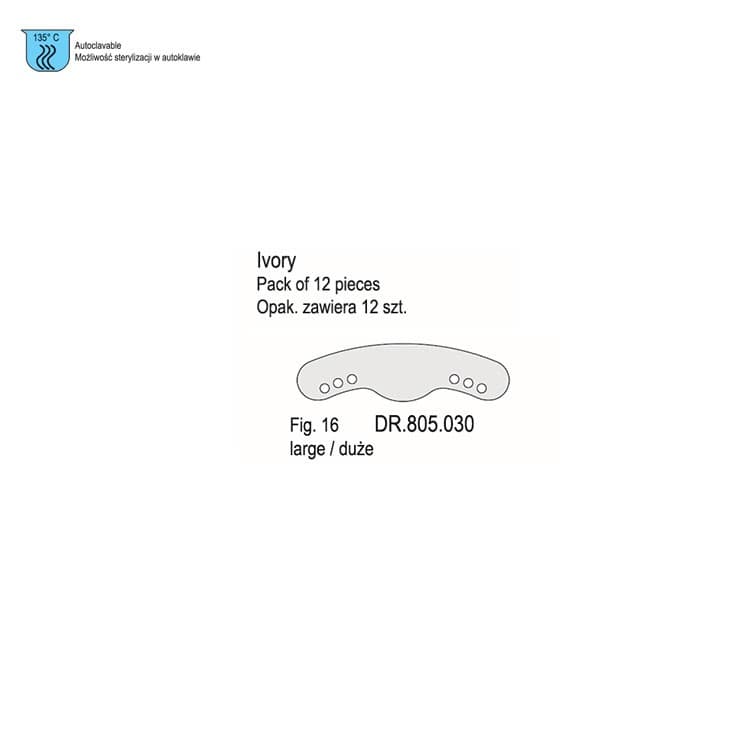 Matrix Bands Ivory fig. 16 (Pack of 12 pieces) – oficiali Falcon Medical produkto nuotrauka