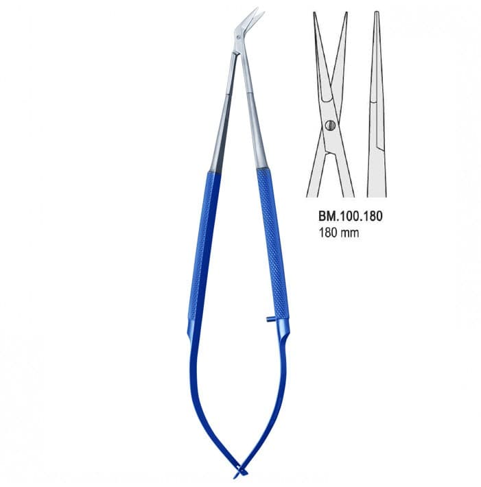 Titanium Scissors with stainless steel tips straight 180mm – oficiali Falcon Medical produkto nuotrauka
