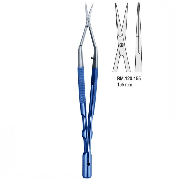Titanium Scissors with stainless steel tips straight 155mm – oficiali Falcon Medical produkto nuotrauka