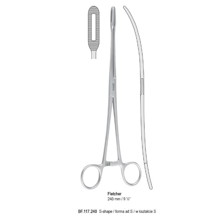 Forceps dressing Fletcher s-shape 240mm – oficiali Falcon Medical produkto nuotrauka