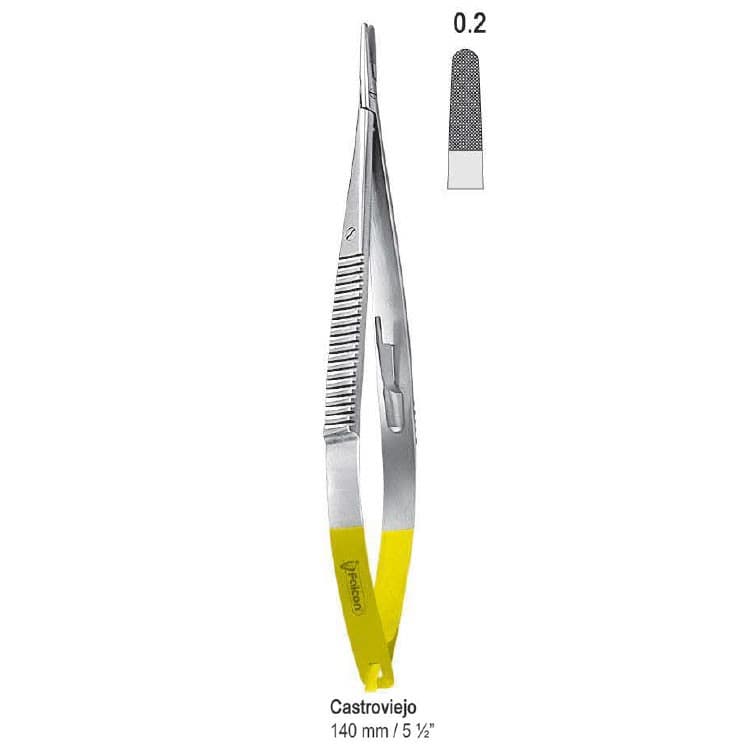 Falcon-Grip Needle holder Castroviejo straight. 140mm TC – oficiali Falcon Medical produkto nuotrauka