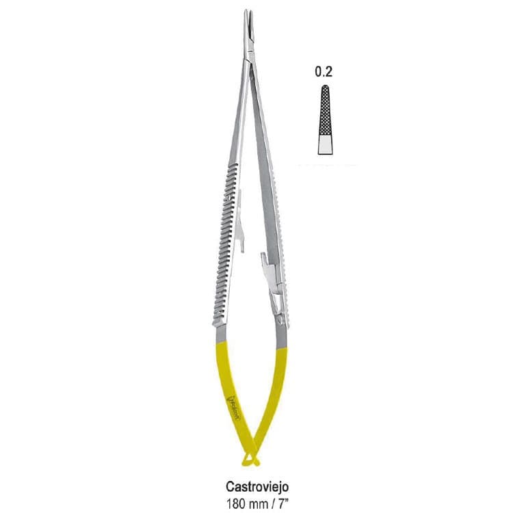 Falcon-Grip Needle holder Castroviejo straight. 180mm TC – oficiali Falcon Medical produkto nuotrauka