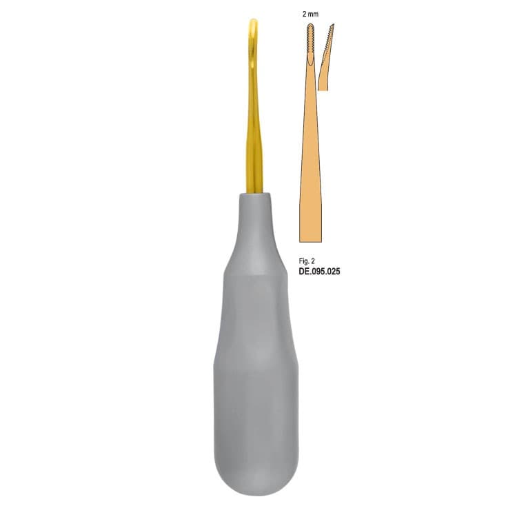 Ergo-Form Elevator Falcon serrated curved 2mm, fig.2 – oficiali Falcon Medical produkto nuotrauka