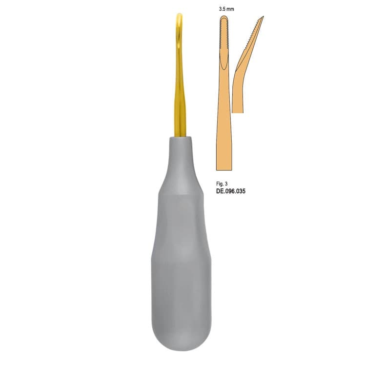 Ergo-Form Elevator Falcon serrated deep curved 3.5mm, fig.3 – oficiali Falcon Medical produkto nuotrauka