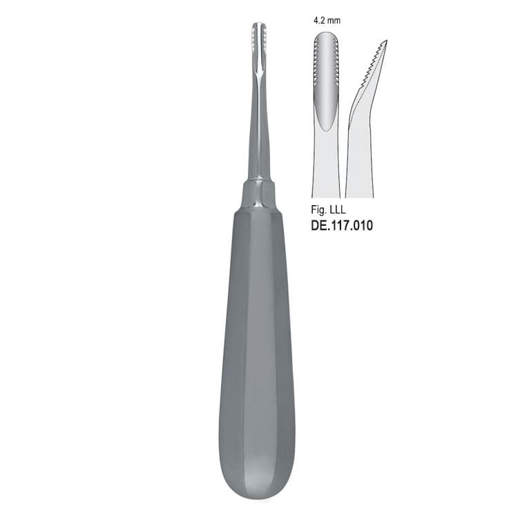 Elevator Lindo-Levian serrated curved fig. 1 – oficiali Falcon Medical produkto nuotrauka