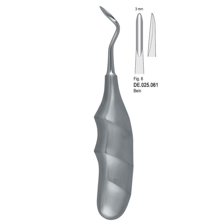 Elevator Bein 3mm anatomical handle fig. 6 – oficiali Falcon Medical produkto nuotrauka