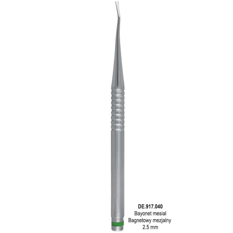 Luxating hybrid micro serrated bayonet mesial 2.5mm (Green) – oficiali Falcon Medical produkto nuotrauka